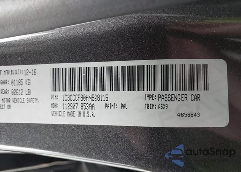 2017 Chrysler 200 Touring from USA, damaged, VIN 1C3CCCFB0HN508115